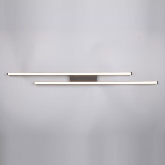 Plafoniera led 22w 3000k per soggiorno moderna lineare nera con 2 bacchette
