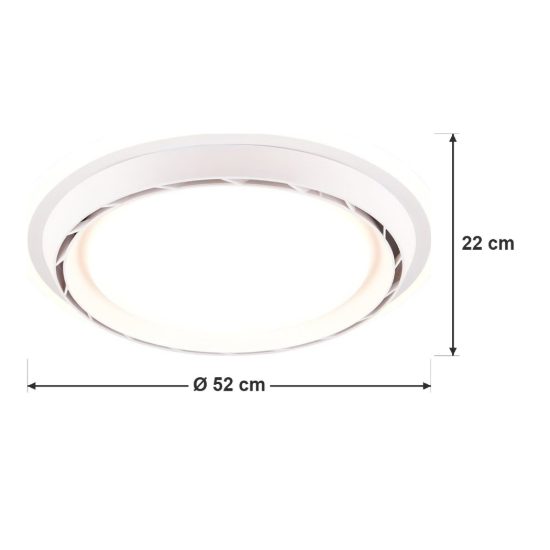 Ventilatore da soffitto con luce led 38w cct 3000k 4000k 6500k con telecomando bianco senza pale