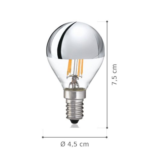 Ideal lux lampadina led e14 a sfera 4w 3000k cromata confezione 10 pezzi
