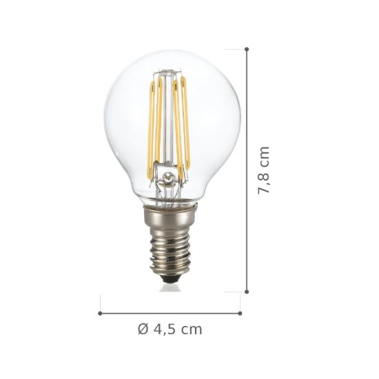 Ideal lux lampadina led e14 a sfera 4w 4000k trasparente confezione 10 pezzi