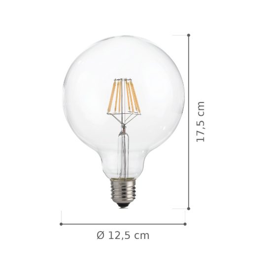Ideal lux lampadina led e27 a globo 12,5cm 8w 4000k trasparente confezione 10 pezzi