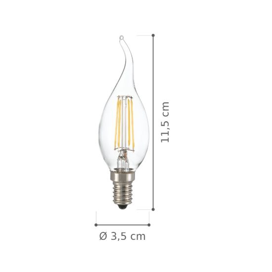 Ideal lux lampadina led e14 a candela 4w 3000k dimmerabile trasparente confezione 10 pezzi