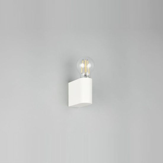 Applique per bagno ip44 moderna bianca dal design minimale