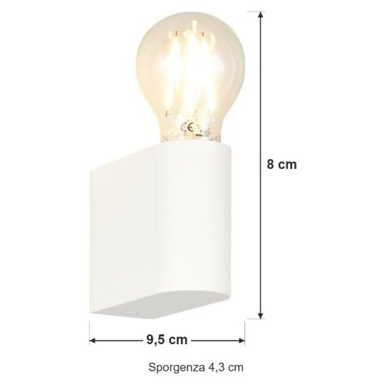 Applique per bagno ip44 moderna bianca dal design minimale