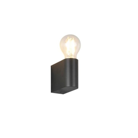 Applique per bagno ip44 moderna nera dal design minimale