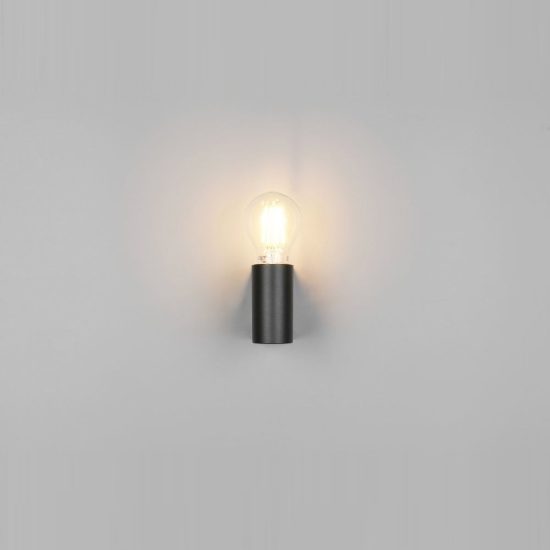 Applique per bagno ip44 moderna nera dal design minimale