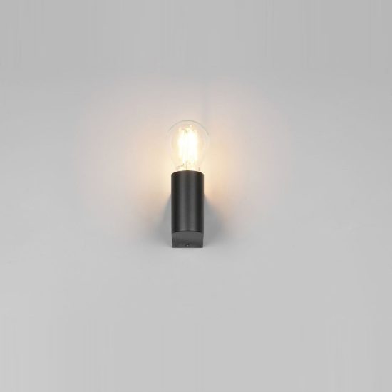 Applique per bagno ip44 moderna nera dal design minimale