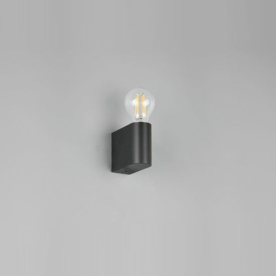 Applique per bagno ip44 moderna nera dal design minimale