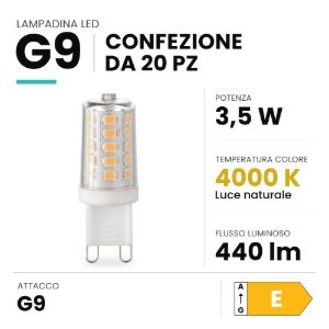 Ideal lux lampadina led g9 a capsula 3,5w 4000k dimmerabile trasparente confezione 20 pezzi