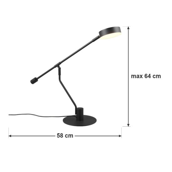 Lampada da scrivania led 6w cct 2700k 4000k 6500k touch per ufficio girevole nera