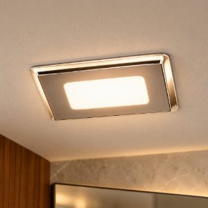Faretto da incasso per cartongesso led 5w 3000k ip44 quadrato cromo