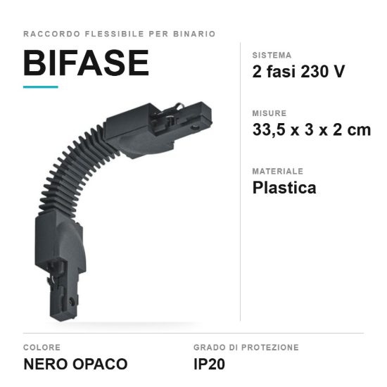 Raccordo flessibile per binario bifase nero
