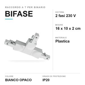 Raccordo a tre vie per binario bifase bianco