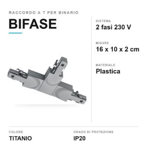 Raccordo a tre vie per binario bifase titanio