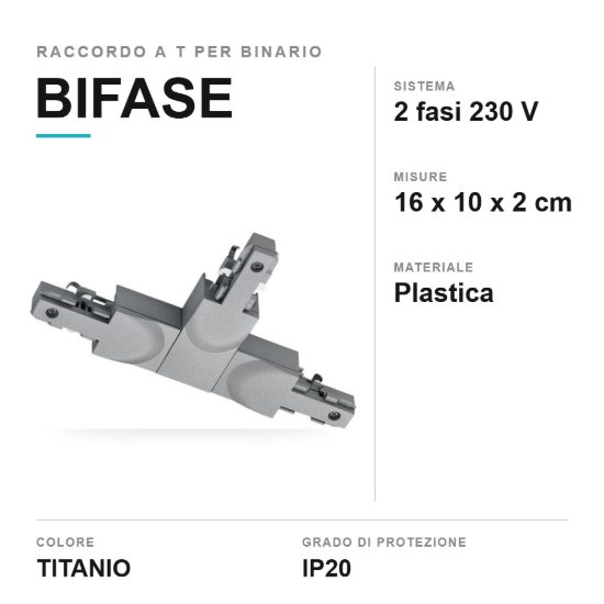Raccordo a tre vie per binario bifase titanio