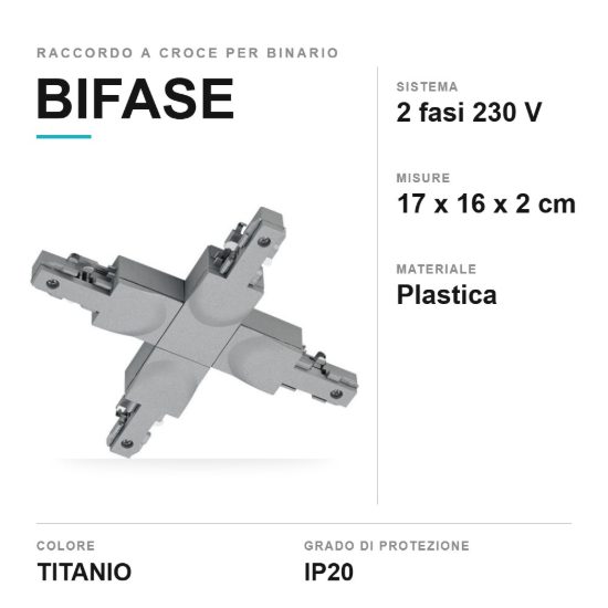 Raccordo a croce per binario bifase titanio
