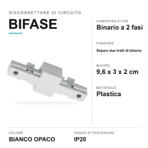 Disconnettore di circuito per binario bifase bianco