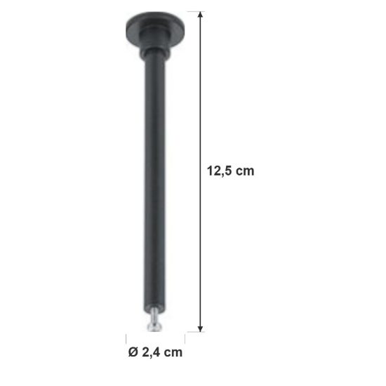 Kit 2 sospensioni a soffitto per binario bifase 12,5cm nero