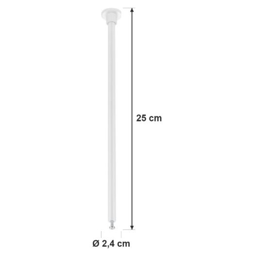Kit 2 sospensioni lunghe a soffitto per binario bifase 25cm bianco