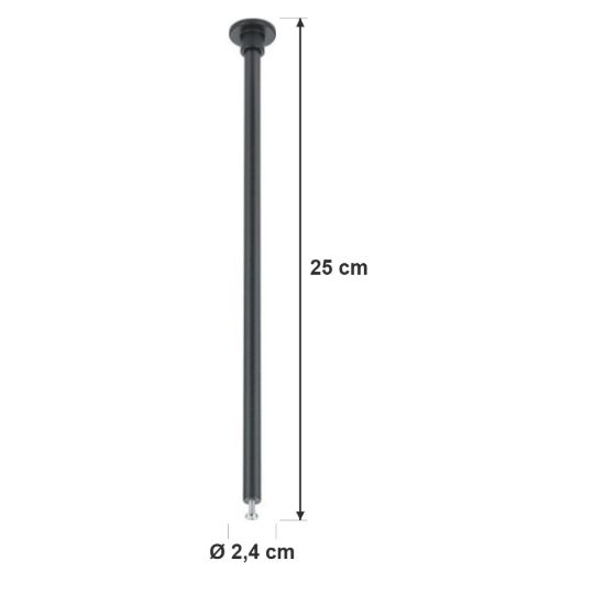 Kit 2 sospensioni lunghe a soffitto per binario bifase 25cm nero
