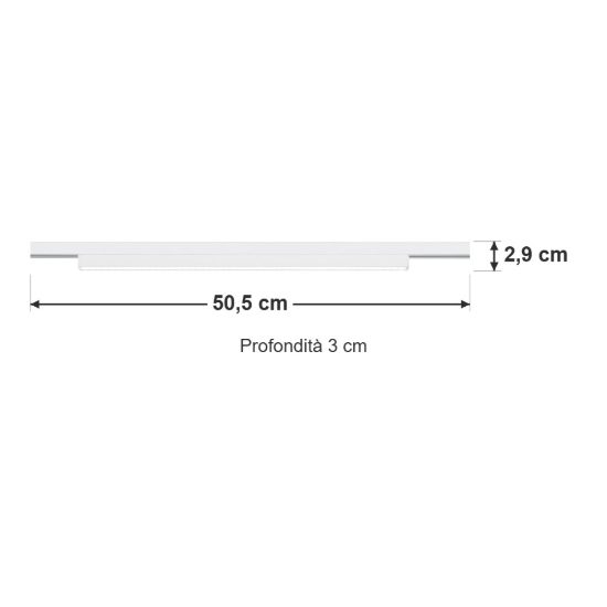Faretto lineare per binario bifase led 6w 3000k bianco