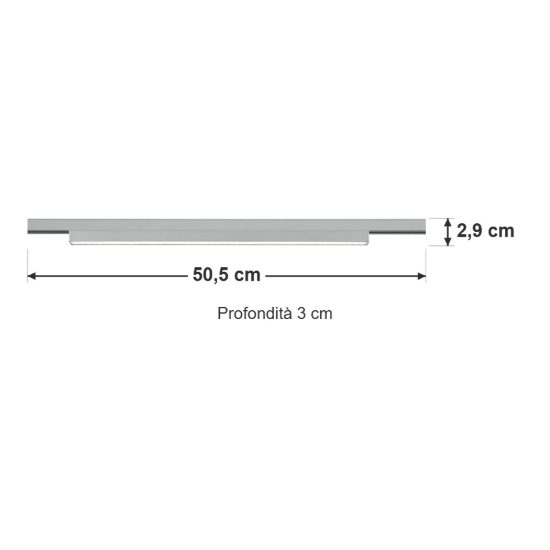 Faretto lineare per binario bifase led 6w 3000k titanio