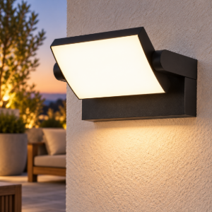 Applique da esterno nero led 20w 3000k ip54 orientabile