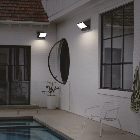 Applique da esterno nero led 20w 3000k ip54 orientabile