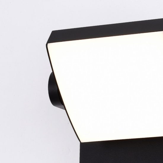 Applique da esterno nero led 20w 3000k ip54 orientabile