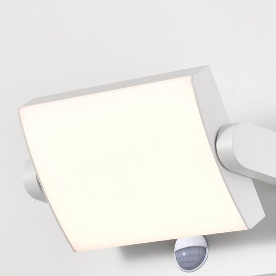 Applique da esterno led 20w 3000k ip54 con sensore di movimento bianca