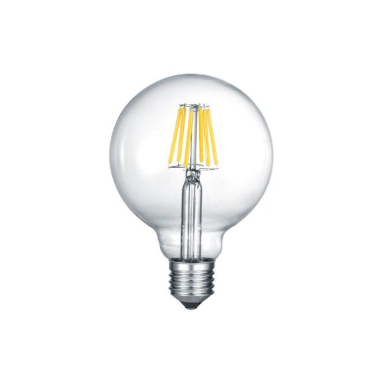 Lampadina led e27 a sfera 12,5cm a filamento 8w 2700k trasparente dimmerabile confezione 10 pezzi