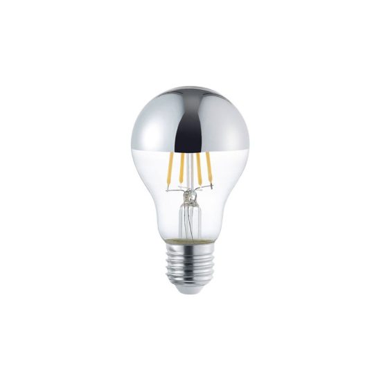 Lampadina led e27 a goccia con mezza cupola cromata 4w 2800k confezione 10 pezzi