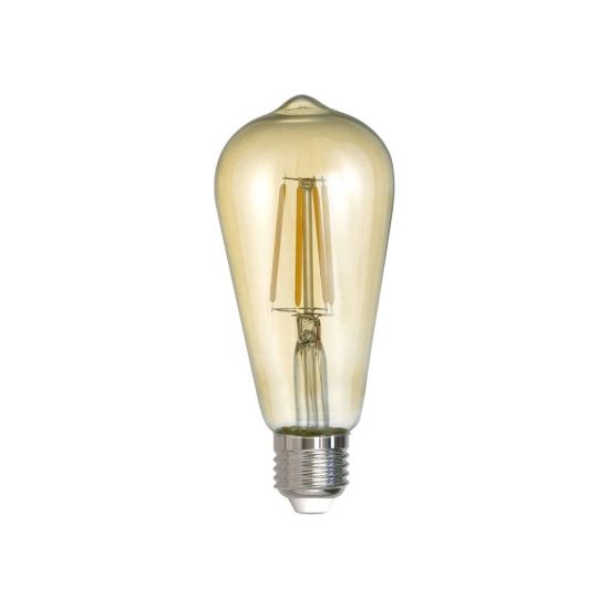 Lampadina led e27 a pera a filamento 6w 2700k fume confezione 4 pezzi