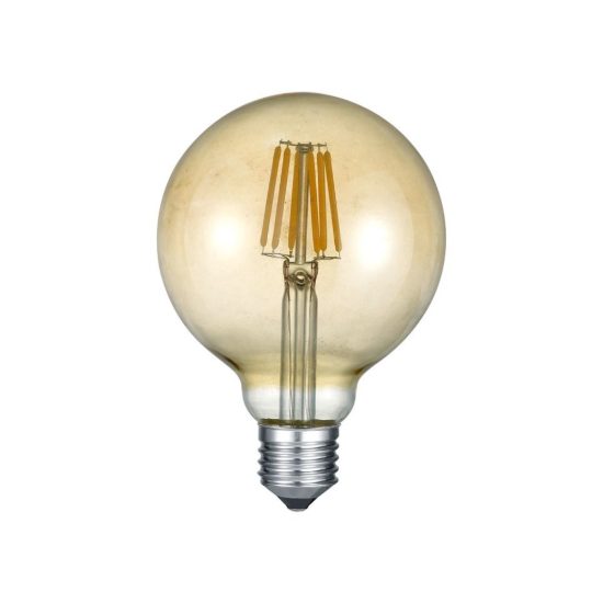 Lampadina led e27 a globo a filamento 6w 2700k ambra
