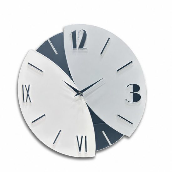 Orologio da parete rotondo design ali legno blu e chiaro 70cm