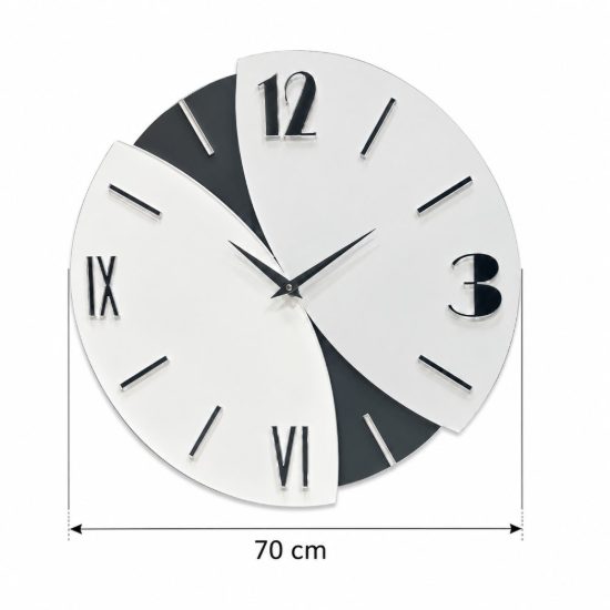 Orologio da parete rotondo design ali legno blu e chiaro 70cm