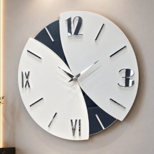 Orologio da parete moderno rotondo legno blu per cucina 50cm