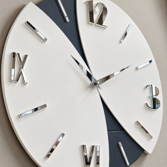 Orologio da parete moderno rotondo legno blu per cucina 50cm