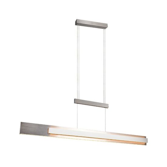 Lampadario a sospensione led 48w cct 2700k 6000k per sala da pranzo moderno lineare nichel opaco