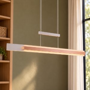 Lampadario a sospensione led 48w cct 2700k 6000k per sala da pranzo moderno lineare grigio caffe