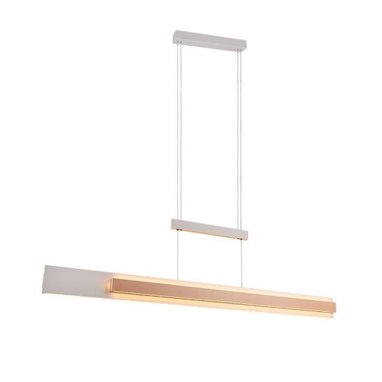 Lampadario a sospensione led 48w cct 2700k 6000k per sala da pranzo moderno lineare grigio caffe