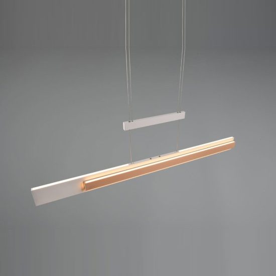 Lampadario a sospensione led 48w cct 2700k 6000k per sala da pranzo moderno lineare grigio caffe