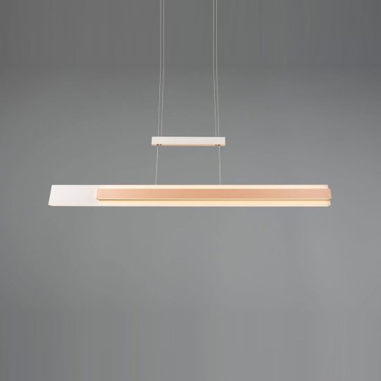 Lampadario a sospensione led 48w cct 2700k 6000k per sala da pranzo moderno lineare grigio caffe