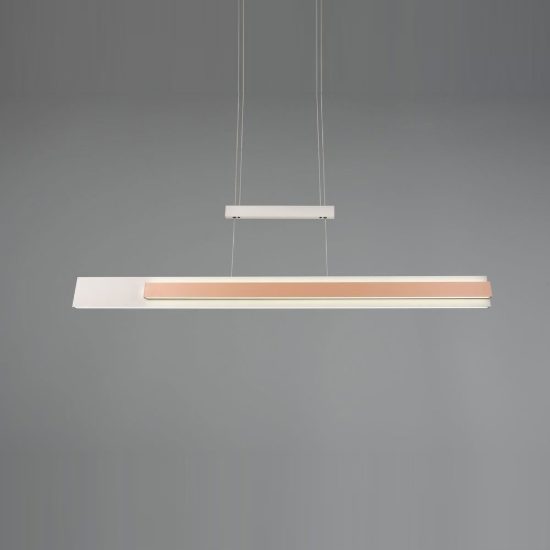Lampadario a sospensione led 48w cct 2700k 6000k per sala da pranzo moderno lineare grigio caffe
