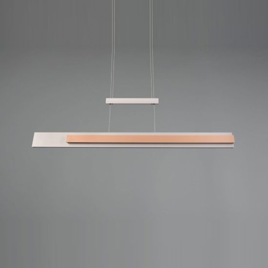 Lampadario a sospensione led 48w cct 2700k 6000k per sala da pranzo moderno lineare grigio caffe