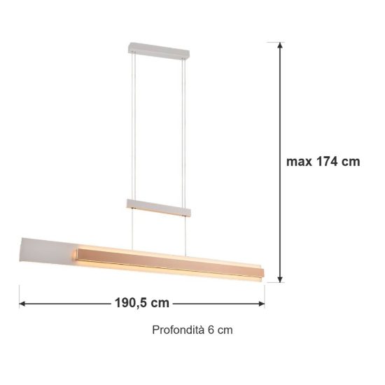 Lampadario a sospensione led 48w cct 2700k 6000k per sala da pranzo moderno lineare grigio caffe