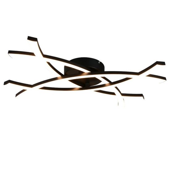 Applique per soggiorno led 22w 3000k moderna nera dalla forma scultorea