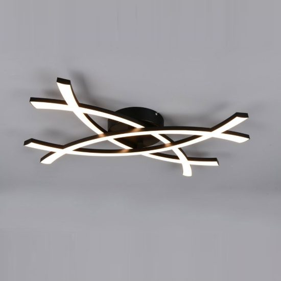 Applique per soggiorno led 22w 3000k moderna nera dalla forma scultorea