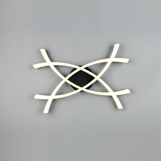 Applique per soggiorno led 22w 3000k moderna nera dalla forma scultorea