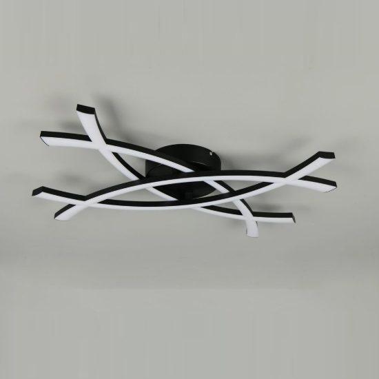 Applique per soggiorno led 22w 3000k moderna nera dalla forma scultorea